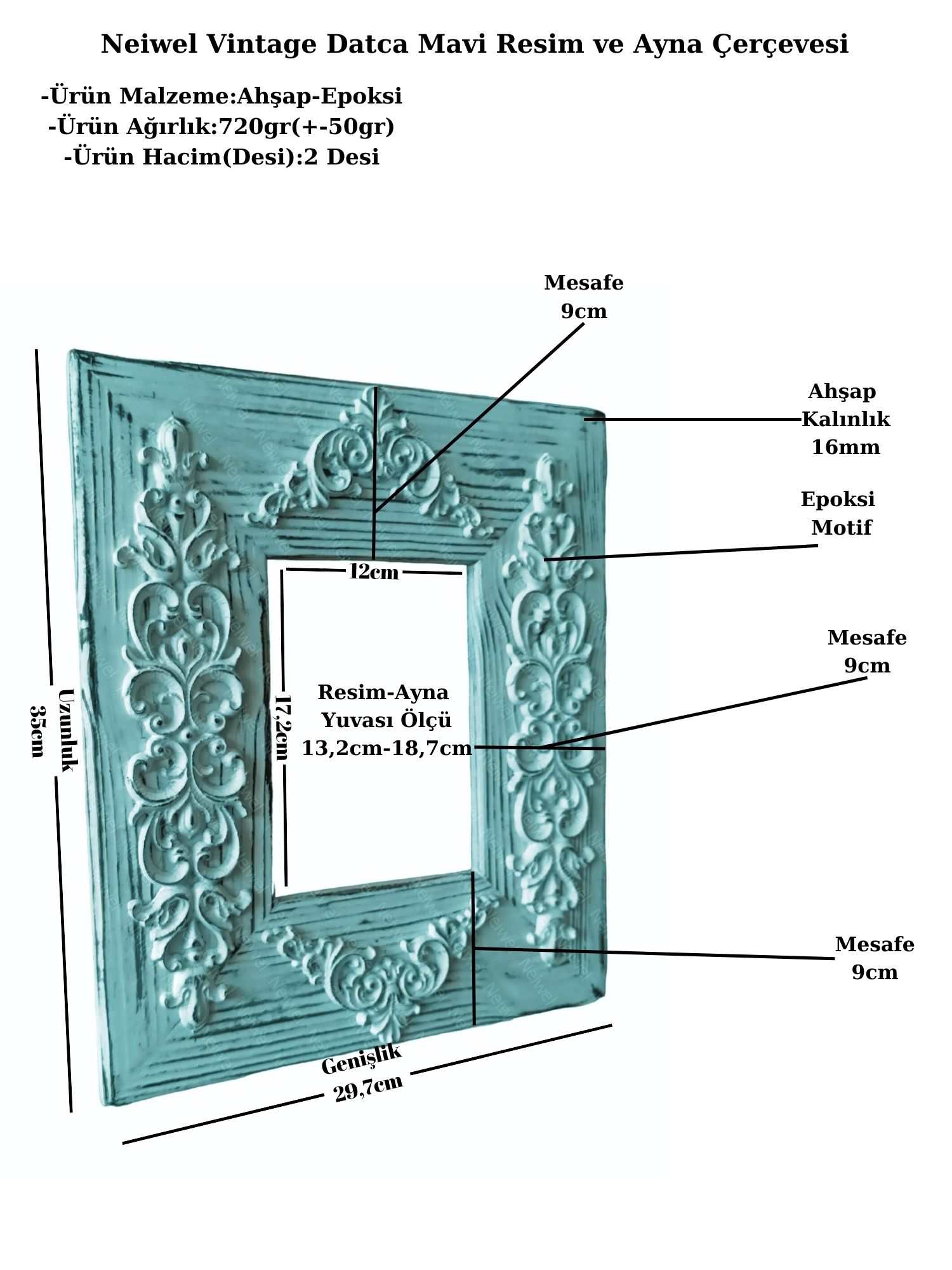 Neiwel%20Vintage%20Datca%20B%20Mavi%20Resim%20ve%20Ayna%20Çerçevesi