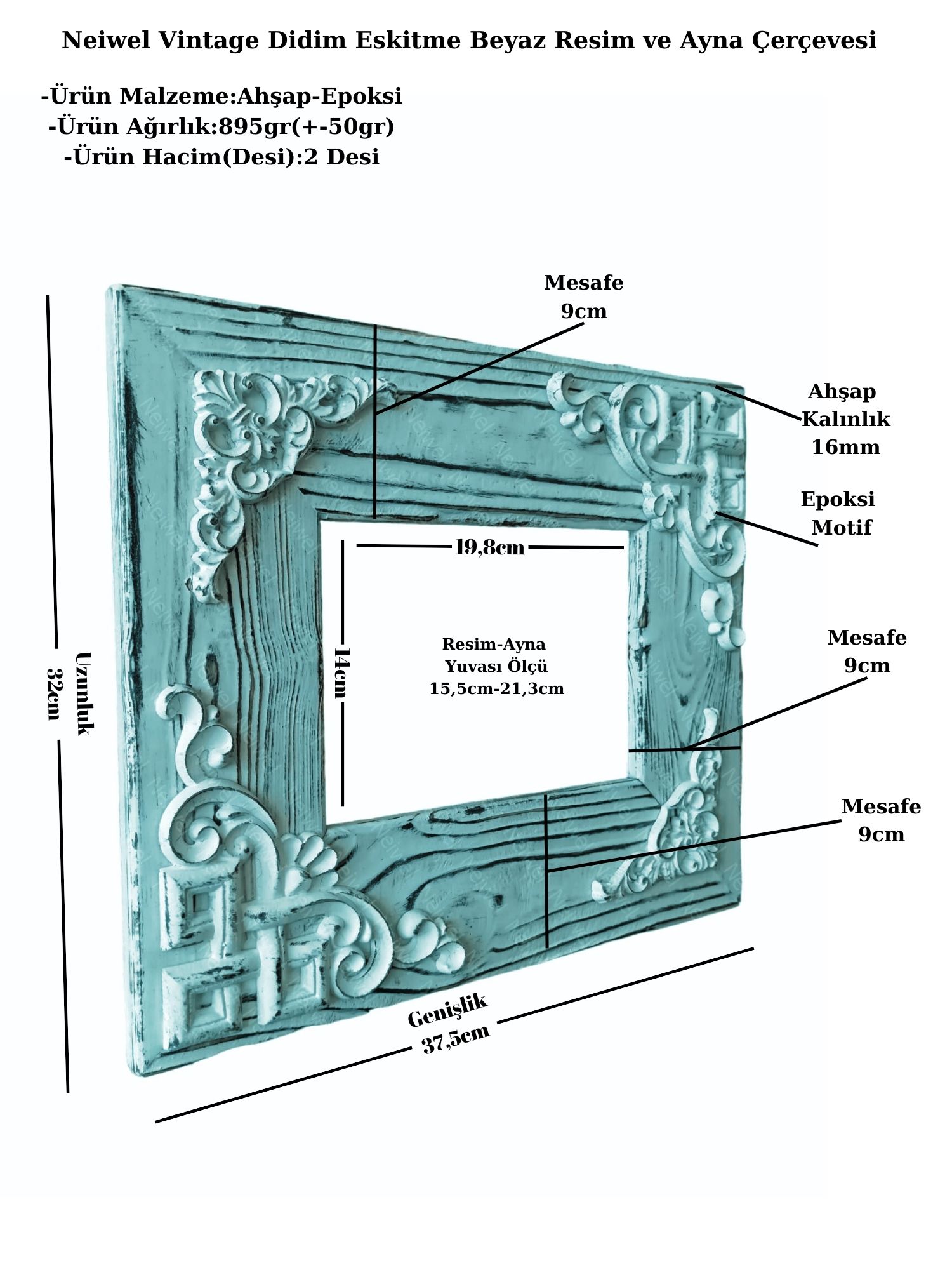 Neiwel%20Vintage%20Didim%20C%20Eskitme%20Beyaz%20Resim%20ve%20Ayna%20Çerçevesi