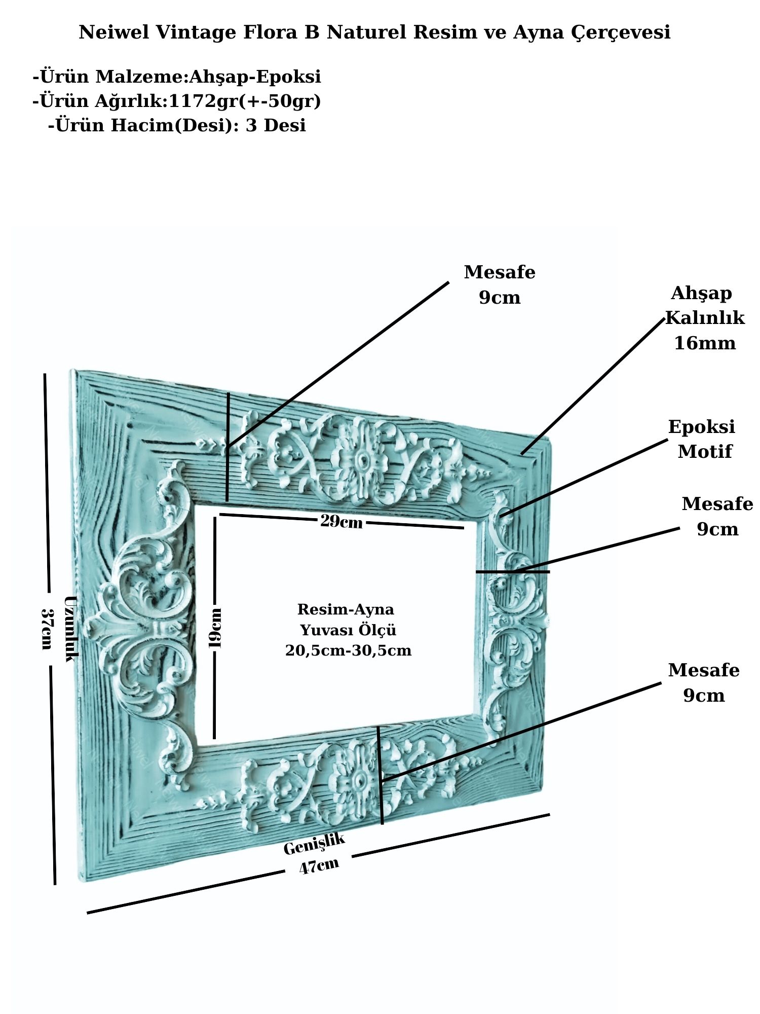 Neiwel%20Vintage%20Flora%20B%20Naturel%20Resim%20ve%20Ayna%20Çerçevesi